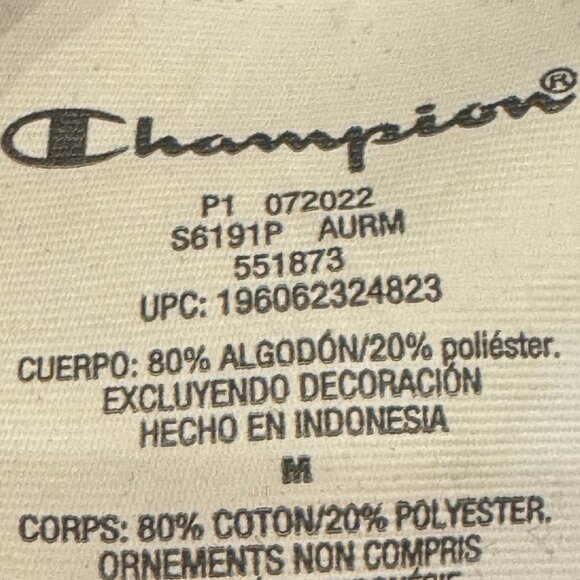 NWOT Champion Classic Fleece Hoodie – Black with Multicolor Graphic Print Size M - Picture 7 of 8